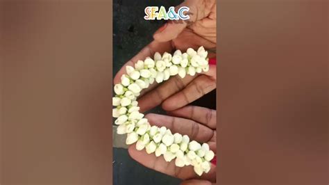 How To Make Jasmine Flower Garland Easy Method To String Malligai Poo Malai பூ மாலை கட்டுவது