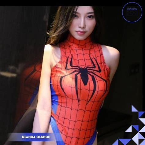 Jual LINGERIE SEKSI COSPLAY SPIDERWOMAN OPEN CROTCH BAJU DINAS MALAM BODYSUIT SPIDERMAN SWIMSUIT