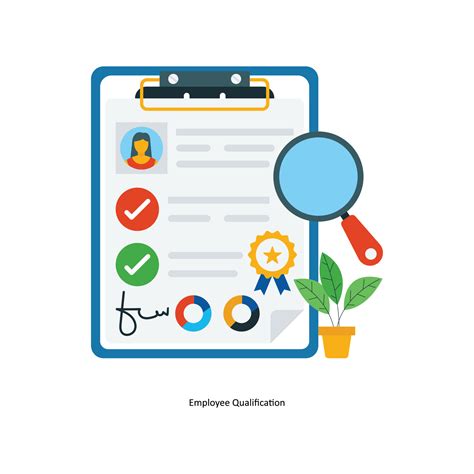 Employee Qualification Vector Flat Icons. Simple stock illustration