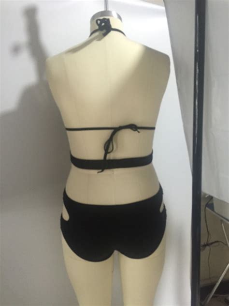 Summer Styles Cross Hollow Halter Bandage Push Up Sexy Bikini Set Women Triangle Swimwear