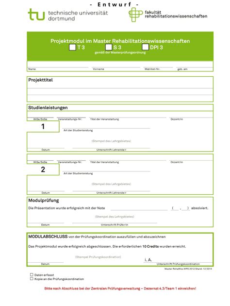 Ausf Llbar Online Fk Reha Tu Dortmund Projektmodul Im Master
