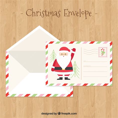 Plantilla De Sobre Con Santa Claus Vector Gratis