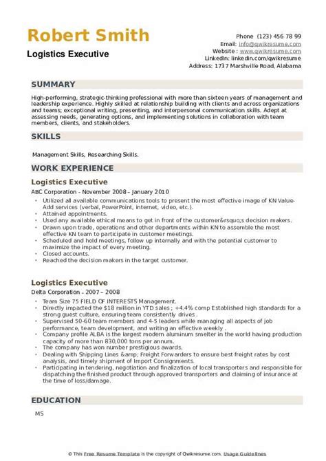 Logistics Resume Example 3 Logistics Resume Examples With Guidance