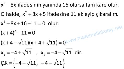 2 Dereceden Denklemler Konu Anlatımı