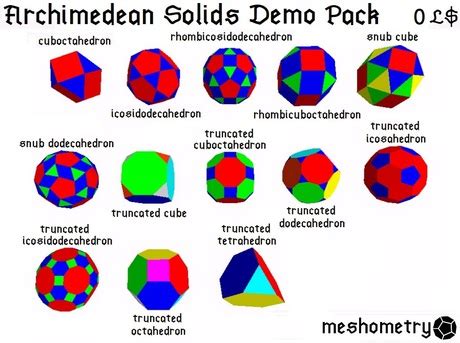 Second Life Marketplace - Meshometry Archimedean Solids Demo Pack