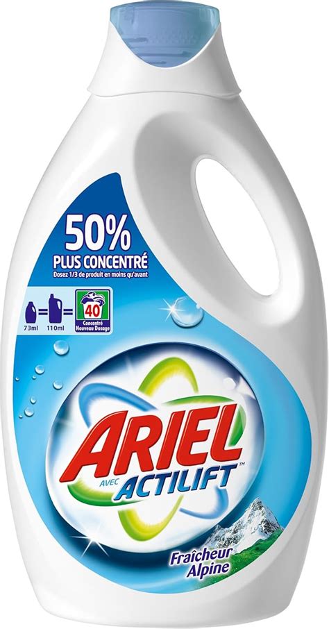 Ariel 81284150 Lessive Liquide Fraîcheur Alpine 40 Doses