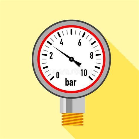 Манометр, значок манометра с длинной тенью Иллюстрация вектора ...