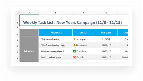 Project List Template Excel Database