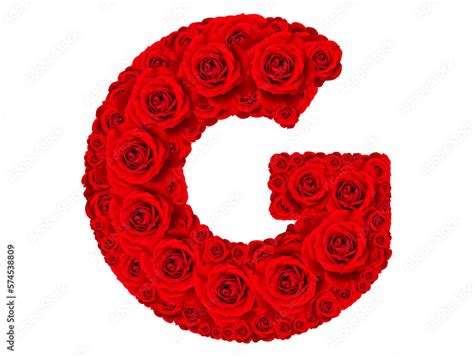 Rose Alphabet Set Alphabet Capital Letter G Made From Red Rose