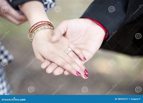 Indian Couple Engagement Hands Stock Image Image Of Jewelry Asian