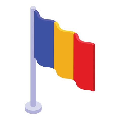 Romanian desktop flag icon isometric vector. Romania holiday 14838215