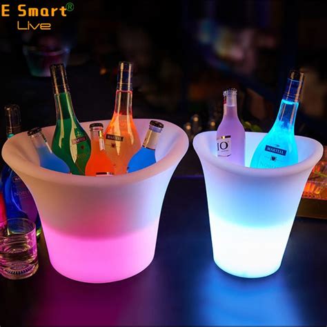 New Led Colour Changing Ice Bucket Wine Drinks Cooler Retro Party Large