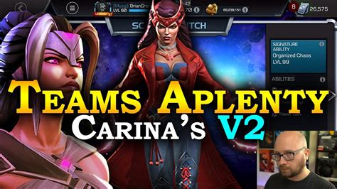 Carinas Challenge V2 Teams Aplenty 3 Vs Rol Marvel Contest Of Champions Youtube