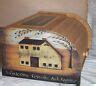 Cow Rooster Bread Box Bamboo Wood Country Farm Kitchen Roll Top Lodge