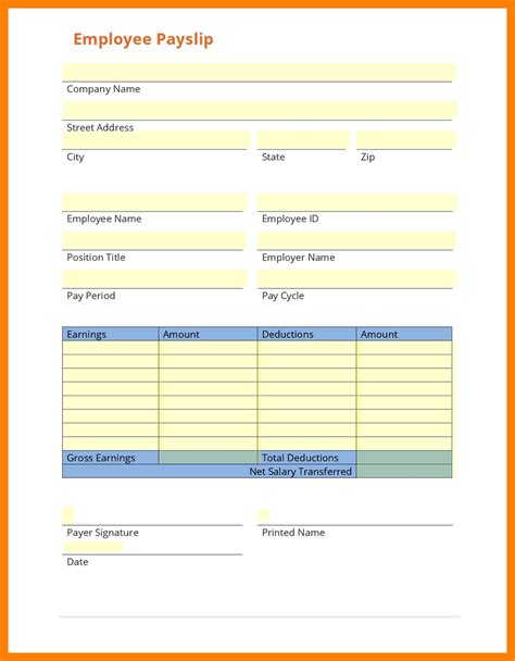 Free Payslip Template Downloads | Qualads