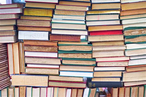 A Large Pile Of Books In Portobello Market London England Stock