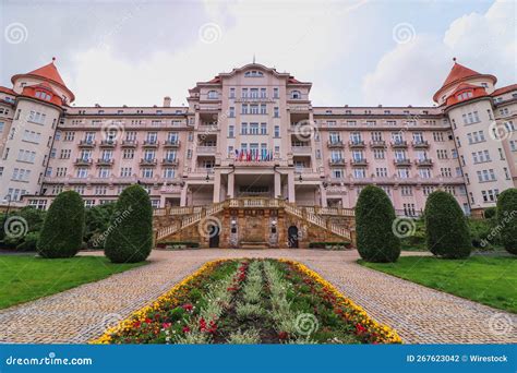 A View To The Large Historical Imperial Hotel Building At Karlovy Vary