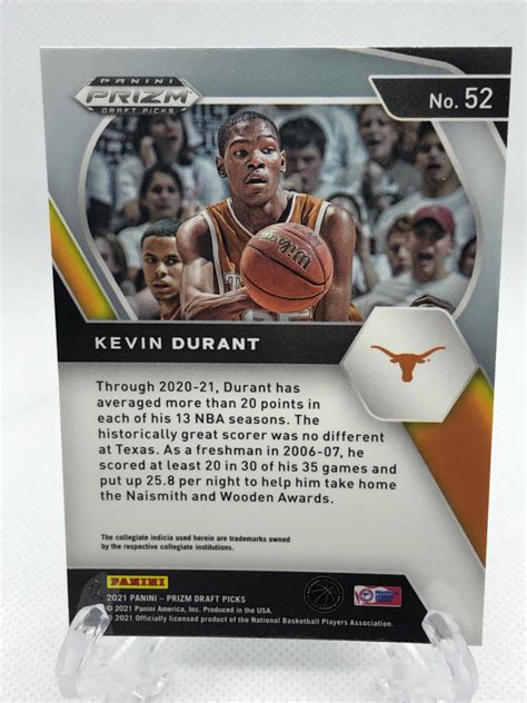 Kevin Durant 52 Prices 2021 Panini Prizm Draft Picks Basketball Cards