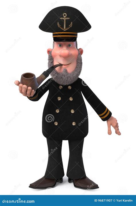 Capitaine De La Marine Marchande De L Illustration D Avec Le Tuyau De