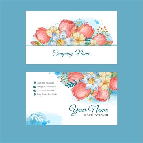 Premium Vector | Florist business card template design