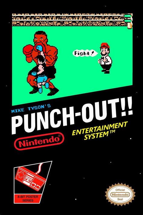 Mike Tysons Punch Out 8 Bit Art Poster Nintendo Black Etsy Juegos