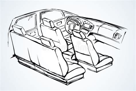 Interior Car Vector Drawing Stock Illustrations 1441 Interior Car