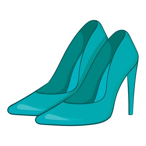 Icono De Zapatos Azules De Mujer Estilo De Dibujos Animados