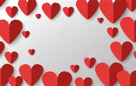 Papercut Red Hearts Over The White Background Papercut Heart