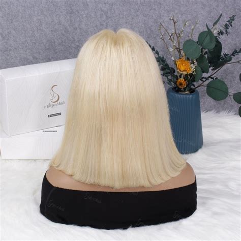 Straight Blonde Transparent Lace Frontal Bob Wig Density