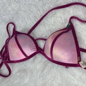 PINK Victoria S Secret Swim Victorias Secret Pink Blue Tie Dye Flounce Bikini Poshmark