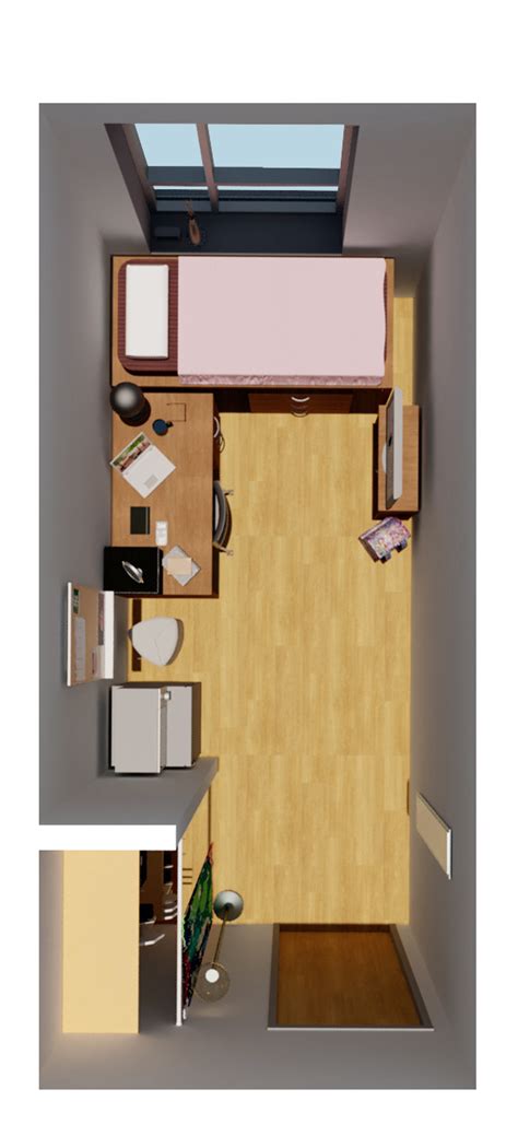 Single Dorm Room Layout