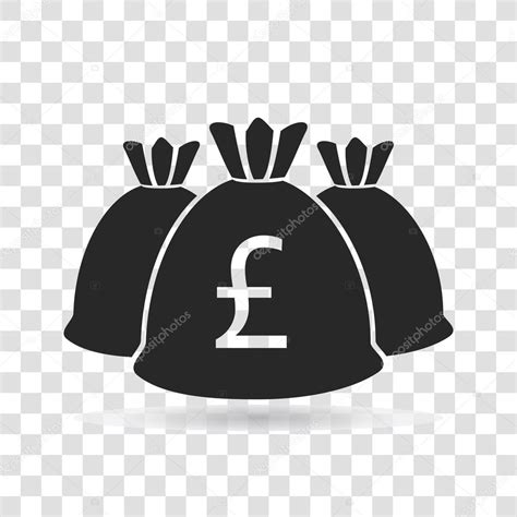 Money Bag Currency Pound Icon Vector Illustration On Transparent