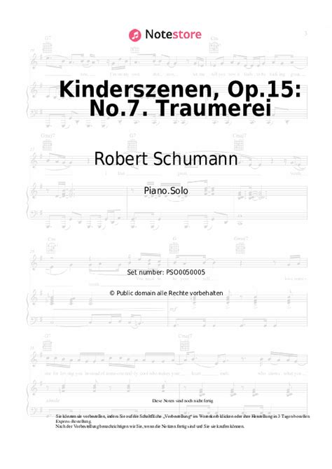 Kinderszenen Op 15 No 7 Traumerei Robert Schumann Noten Pdf Solo