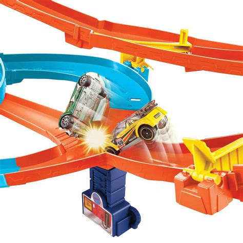 Hot Wheels Drag Race Speed Motor Set With Auto Lift Expressway Track And Toy Cars Playset