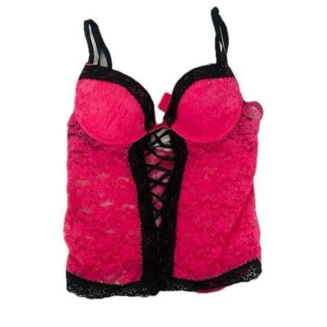 Super Bustier Lingerie Top With A Cross Lace Depop