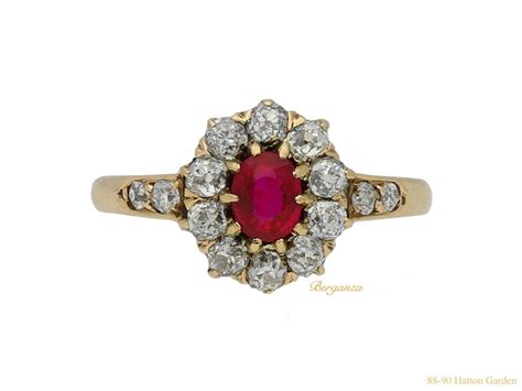 Antique Ruby And Diamond Coronet Cluster Ring Austrian Circa 1890