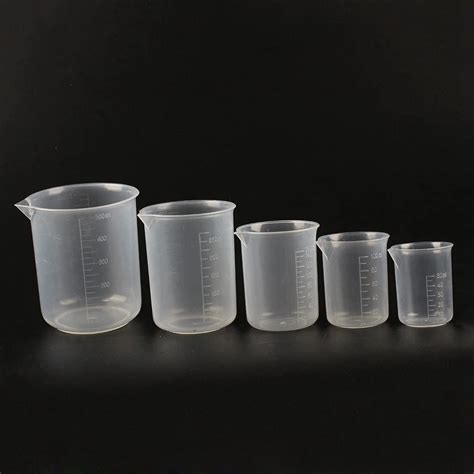 5 Pcsset Plastic Measuring Cups Lab Beakers Water Flour Powder