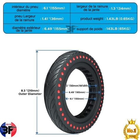 Pneu Plein Anti Crevaison X Trottinette Electrique Xiaomi M