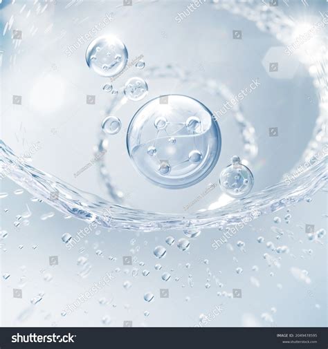 Cosmetic Essence Liquid Bubble Molecule Inside Stock Illustration ...