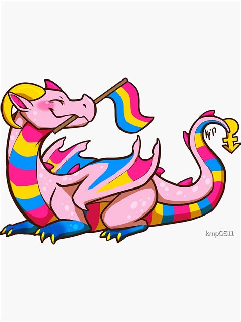 Pansexual Pride Flag Dragon 1st Edition Sticker For Sale By Kmp0511 Redbubble