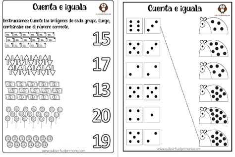 Excelentes Hojas De Trabajo Para Contar E Igualar La Cantidad