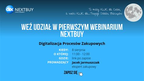 Bezpłatny webinar Digitalizacja procesów zakupowych NextBuy