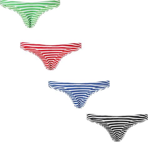 Buy Faringoto Underwear Men Thongs Striped String Bikini Briefs Mens Bikini Male Underpants