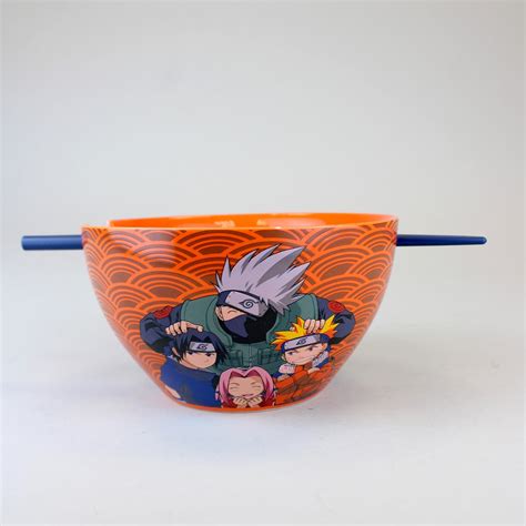 Team 7 Naruto Shippuden 6 Ceramic Ramen Bowl With Chopsticks