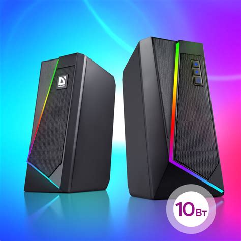 Колонки для компьютера Defender 10 Вт BT/Light питание USB - купить с ...