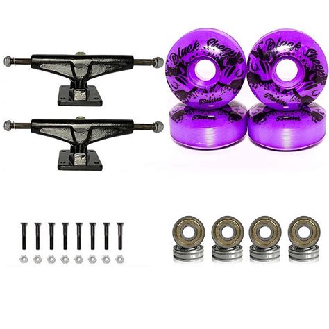 Truck Skate Mm Rodas Black Sheep Mm Roxo Abec Parafusos