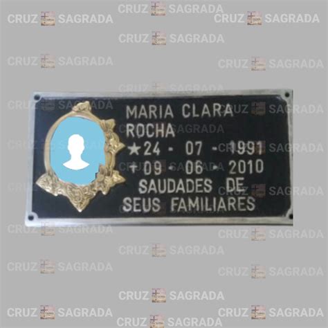 Placa em Alumínio Túmulo Jazigo Lápide Cemitério Foto Colorida 6x8