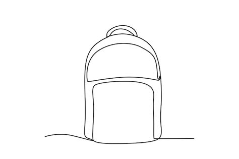 Premium Vector | A bag to take to school school bag oneline drawing