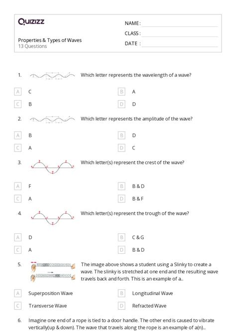 Waves Worksheets On Quizizz Free Printable