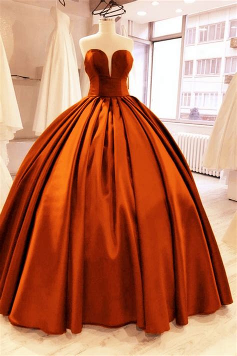 Simple Orange 15 Ball Gown Orange Quince Dresses Orange Quinceanera